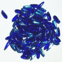 100 3x11mm Transparent Cobalt AB Dagger Beads